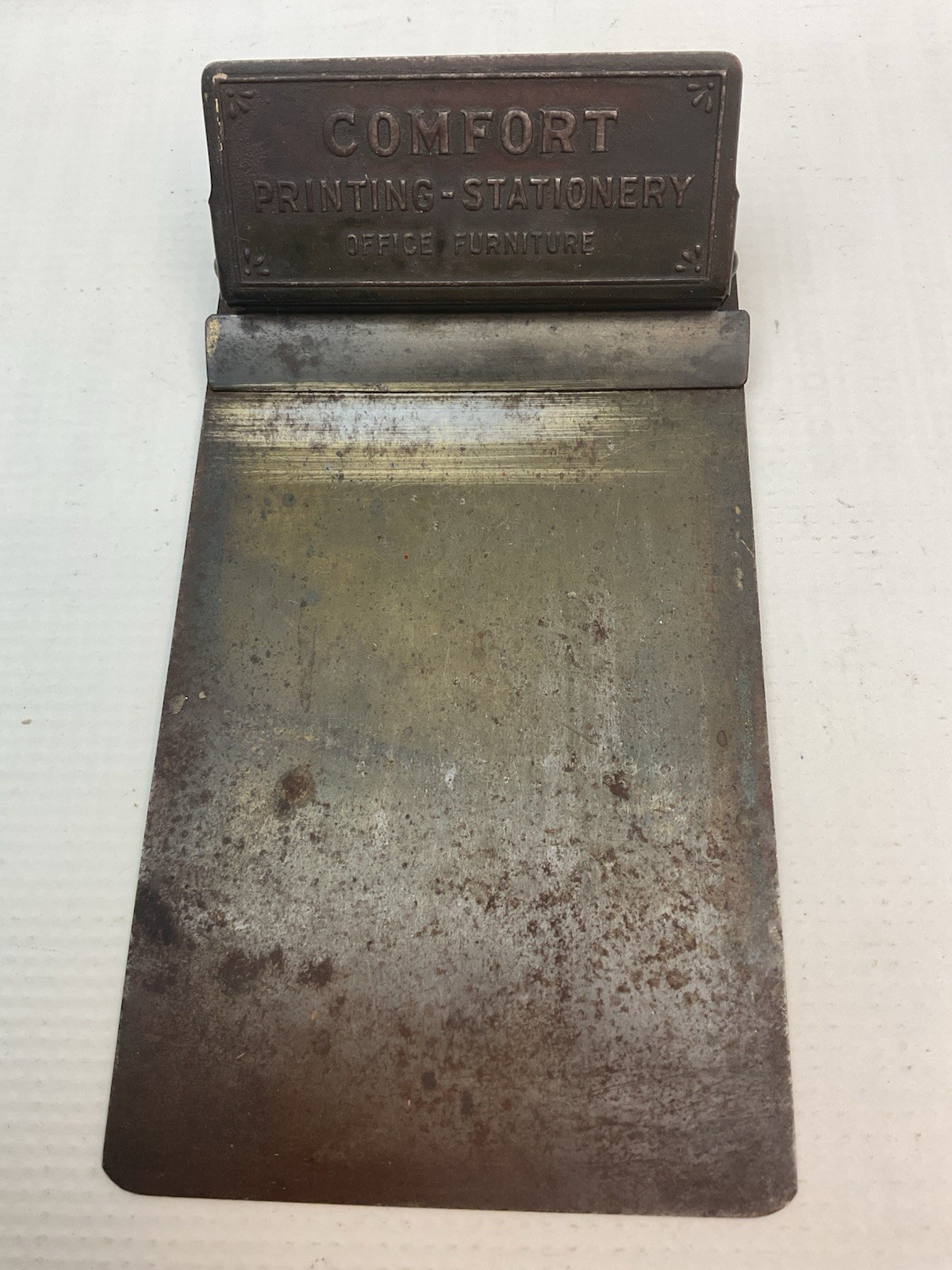 Antique “COMFORT PRINTING STATIONARY OFFICE FURNITURE” Paper-pad Clipboard 