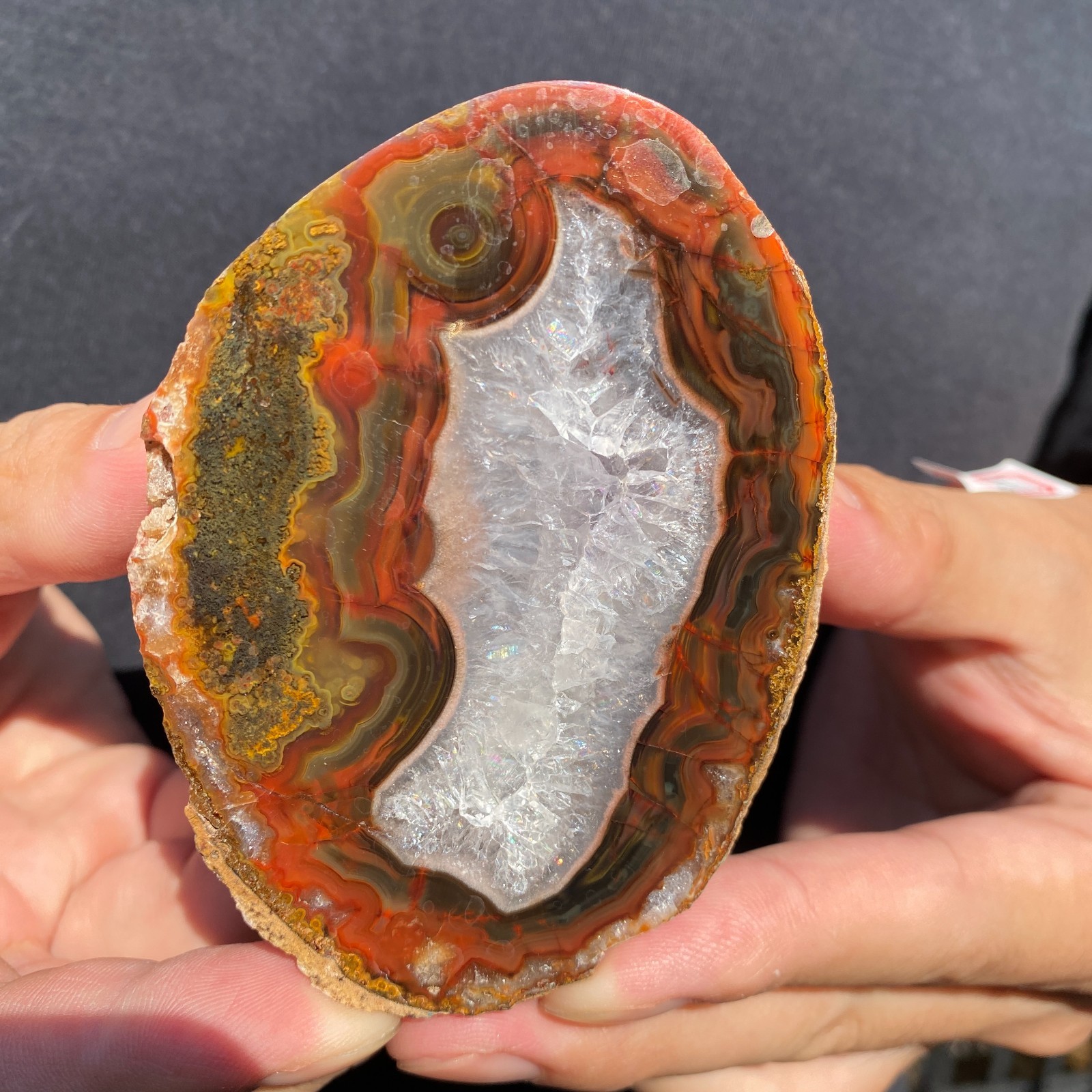 285G Natural Warring States  Agate Rough Geode Quartz Crystal Specimen