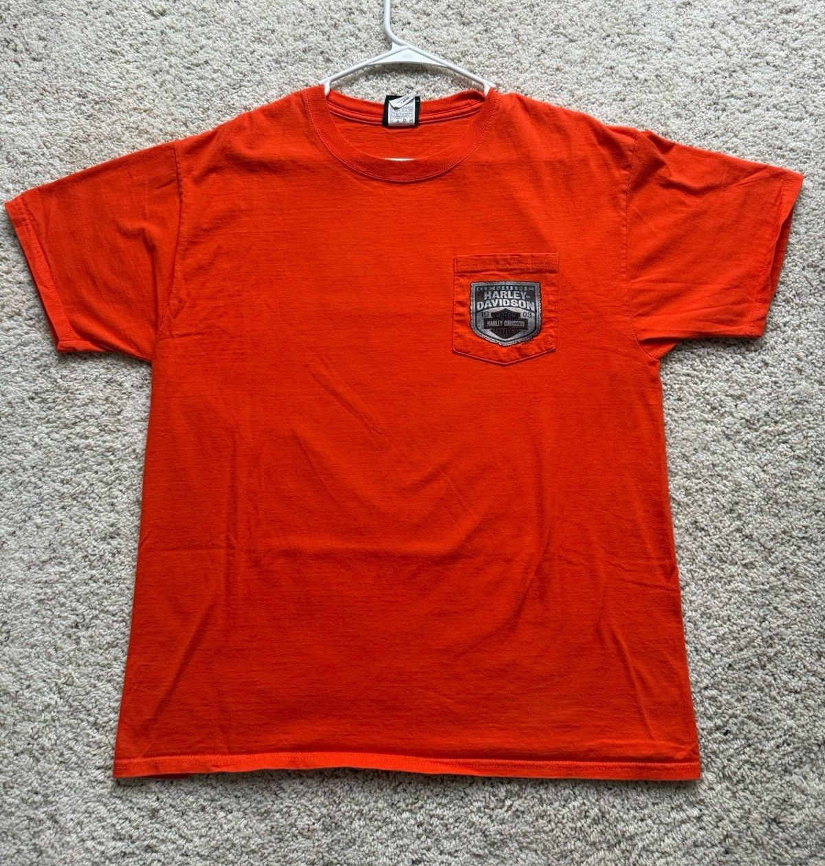 Harley-Davidson 2000s Myrtle Beach South Carolina Pocket T-Shirt Orange Size L