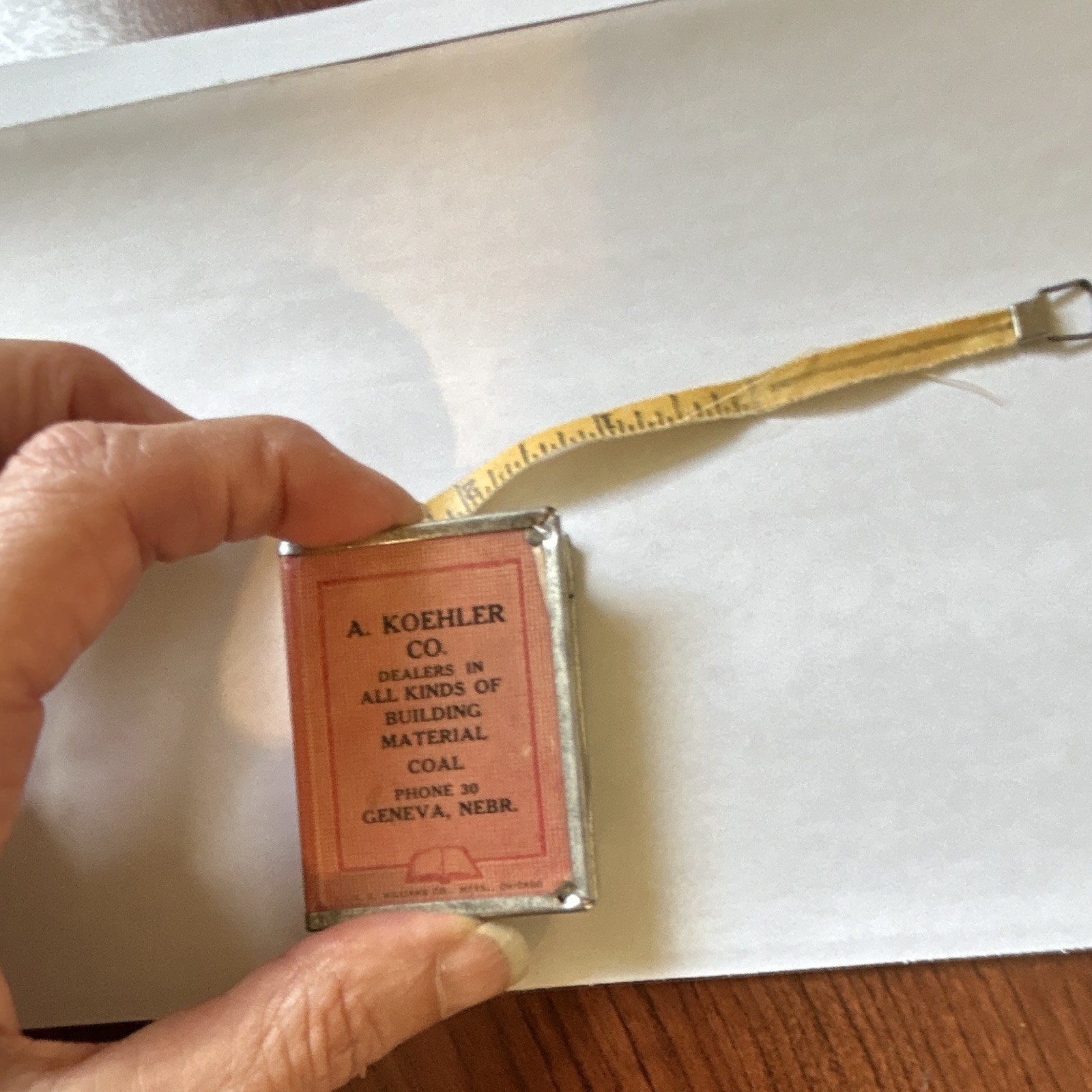 Koehler Advertising Tape Measure From Geneva, NE