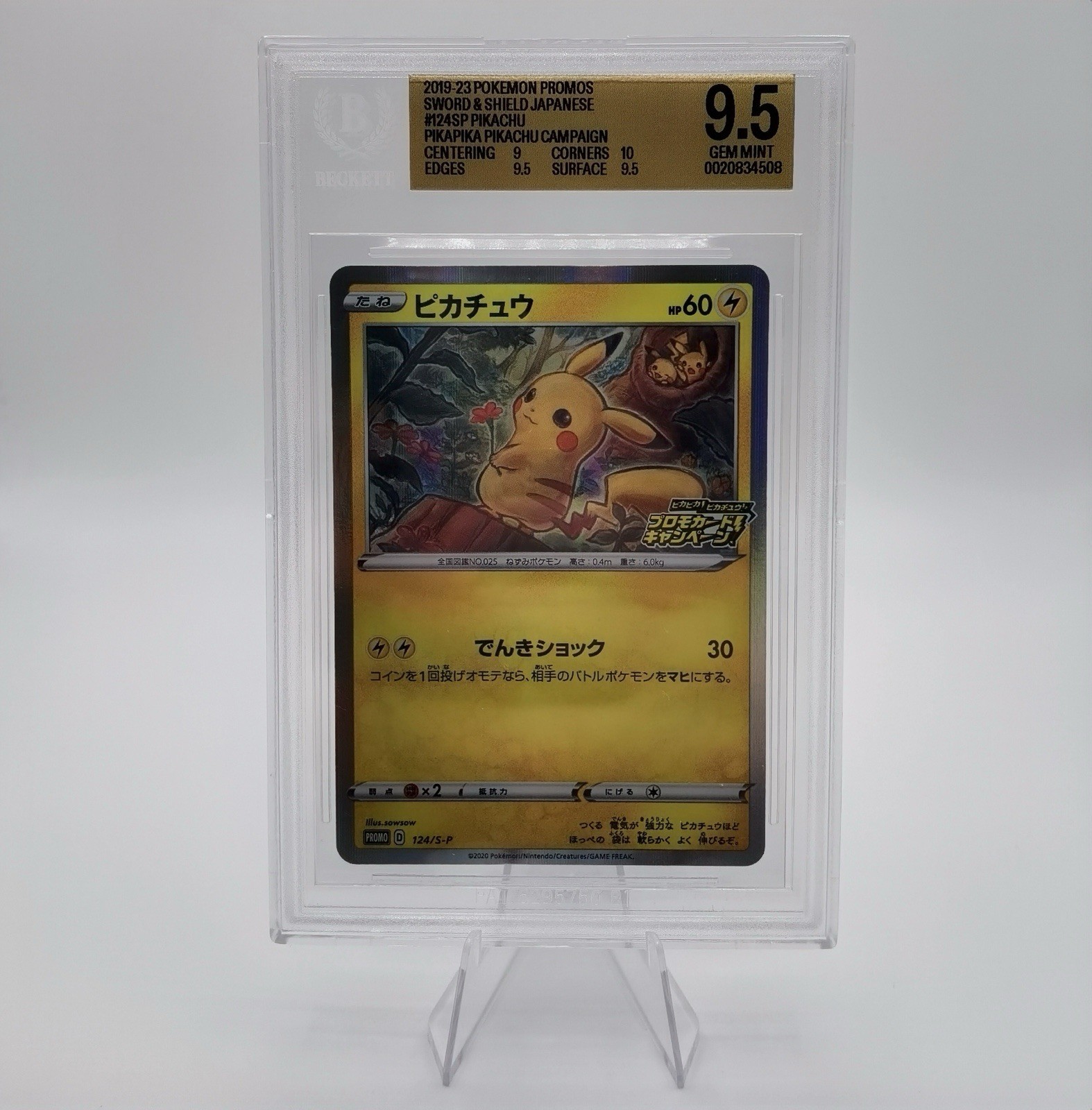 Pokemon Pikachu 124 Pika Pika Campaign JP BGS 9.5
