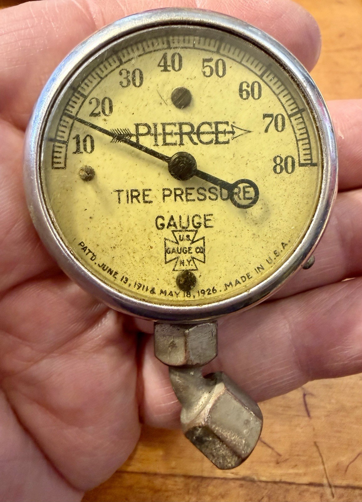 Vintage 1920’s Pierce-Arrow Tire Pressure Gauge Vintage 1920’s Pierce-Arrow Tire Pressure Gauge