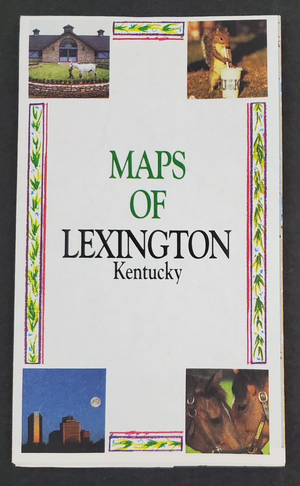 1980s Lexington Kentucky KY Maps Street Road Hotels Tourist Vtg Travel Brochure