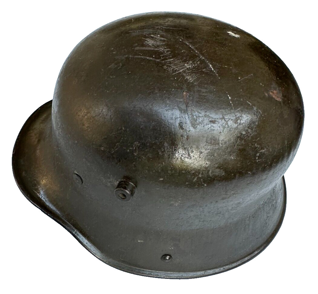 German Helmet - WW1 WW2 M16 rare TJ66 Original Stahlhelm with leather liner NICE
