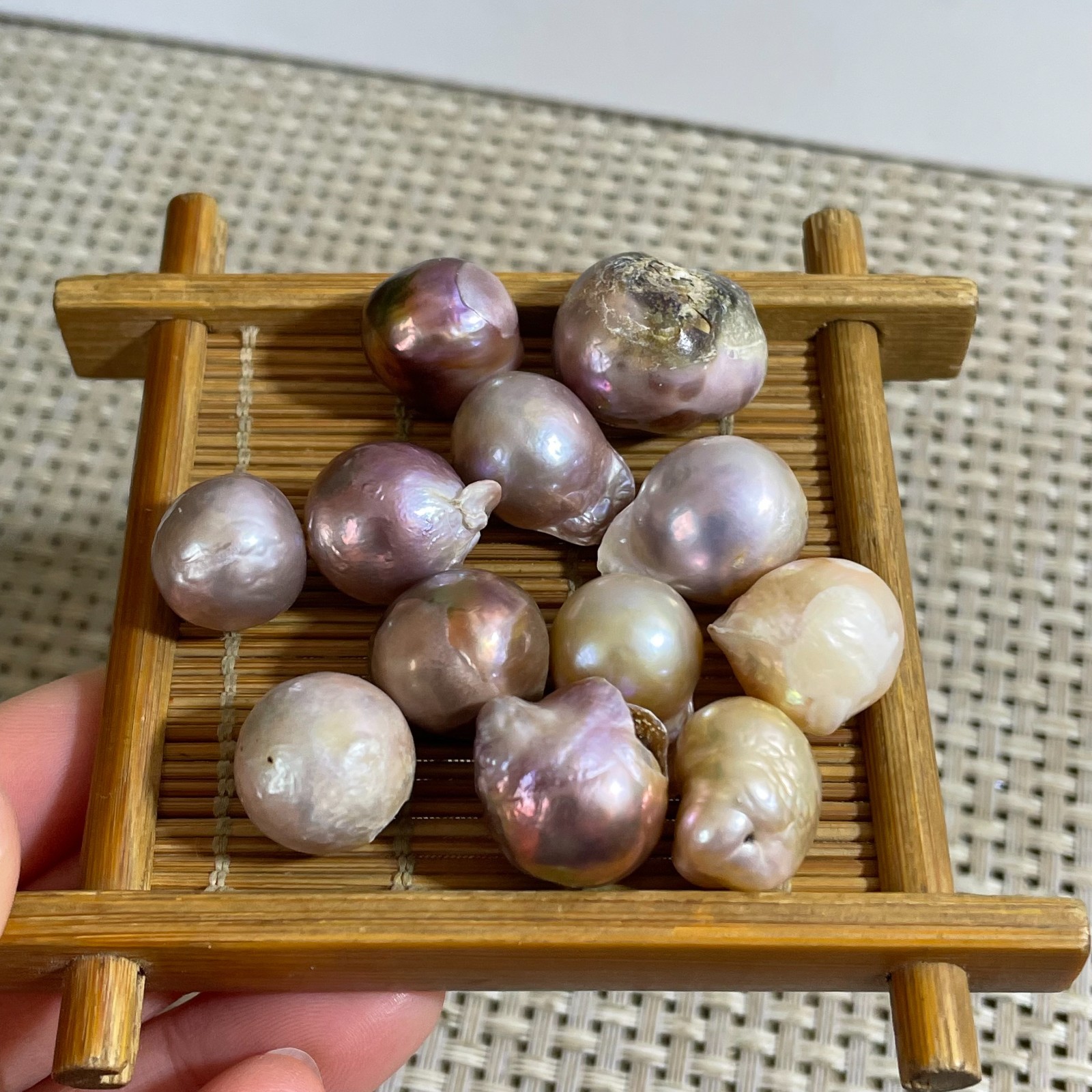 12pcs 45g large size natural South China Sea pure pearl without pores ba9