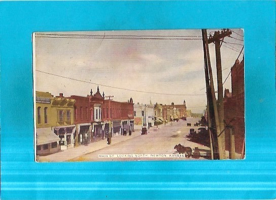 Vintage Postcard-Main Street Looking North, Newton, Kansas