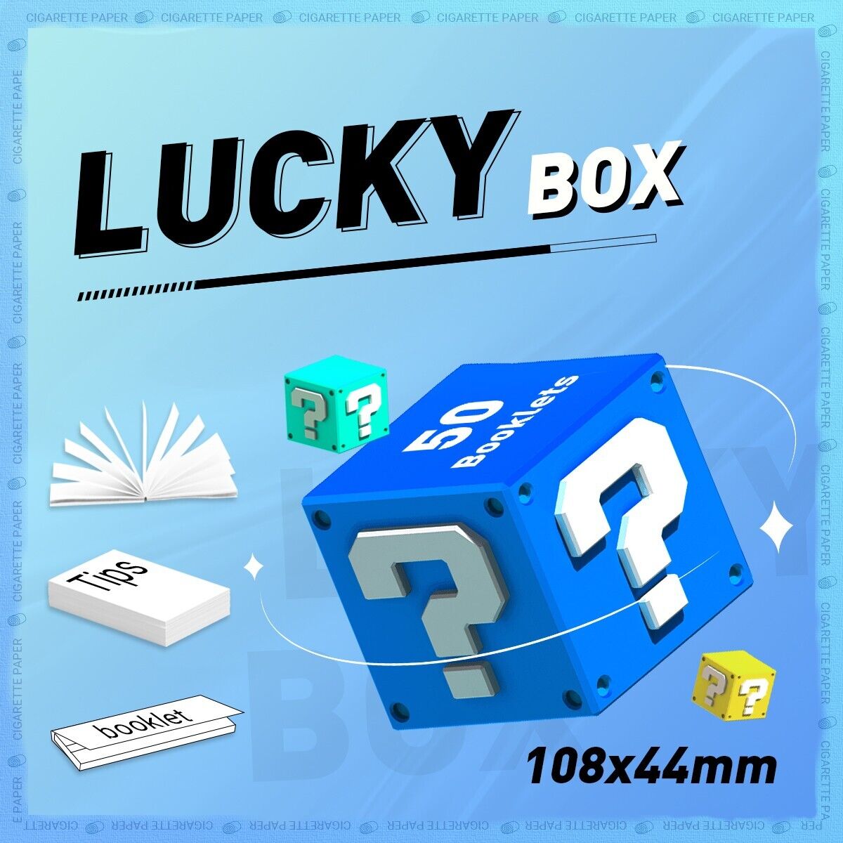 Lucky Box 50 Booklet King Size Slim 108*44mm Rolling Papers Smoking Paper
