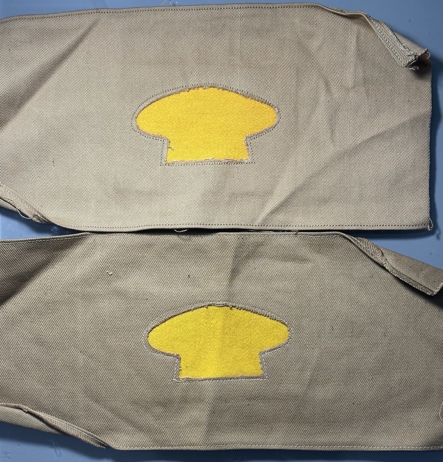 PAIR CAV/1898 SPANAM/ BAKER/COOK ARM BRASSARDS (CHEVRONS) DUCK/CANVAS/VERY RARE
