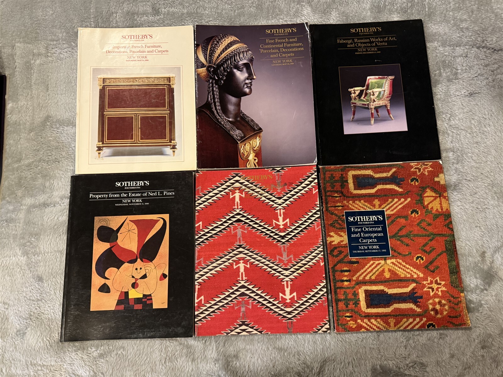 SOTHEBY\'S AUCTION CATALOG LOT OF 6 - 1988 1989 1990 1992 CARPETS RUGS 