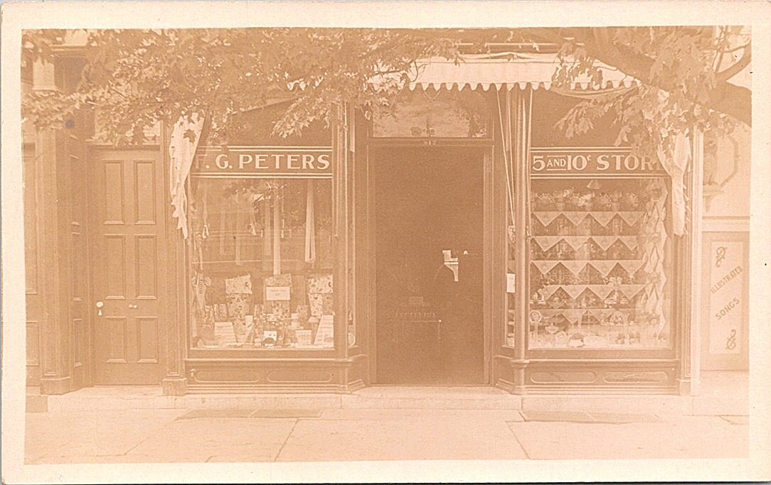 RPPC Honesdale Pennsylvania T.G. Peters 5c & 10c Store early 1900s Advertising