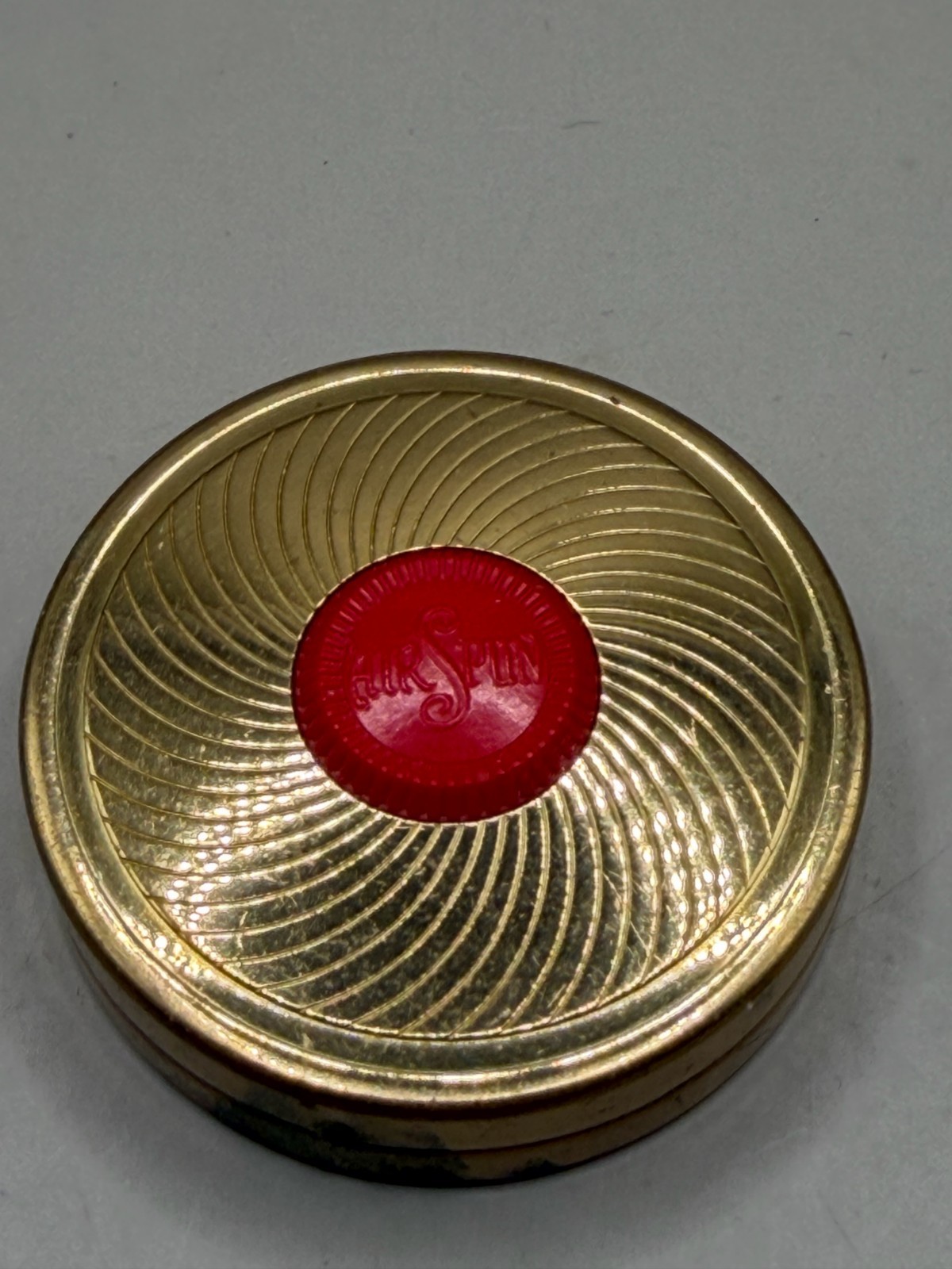 Vintage Coty Airspun Sub-Deb Rouge Compact Light Gold Tone Mirror Puff