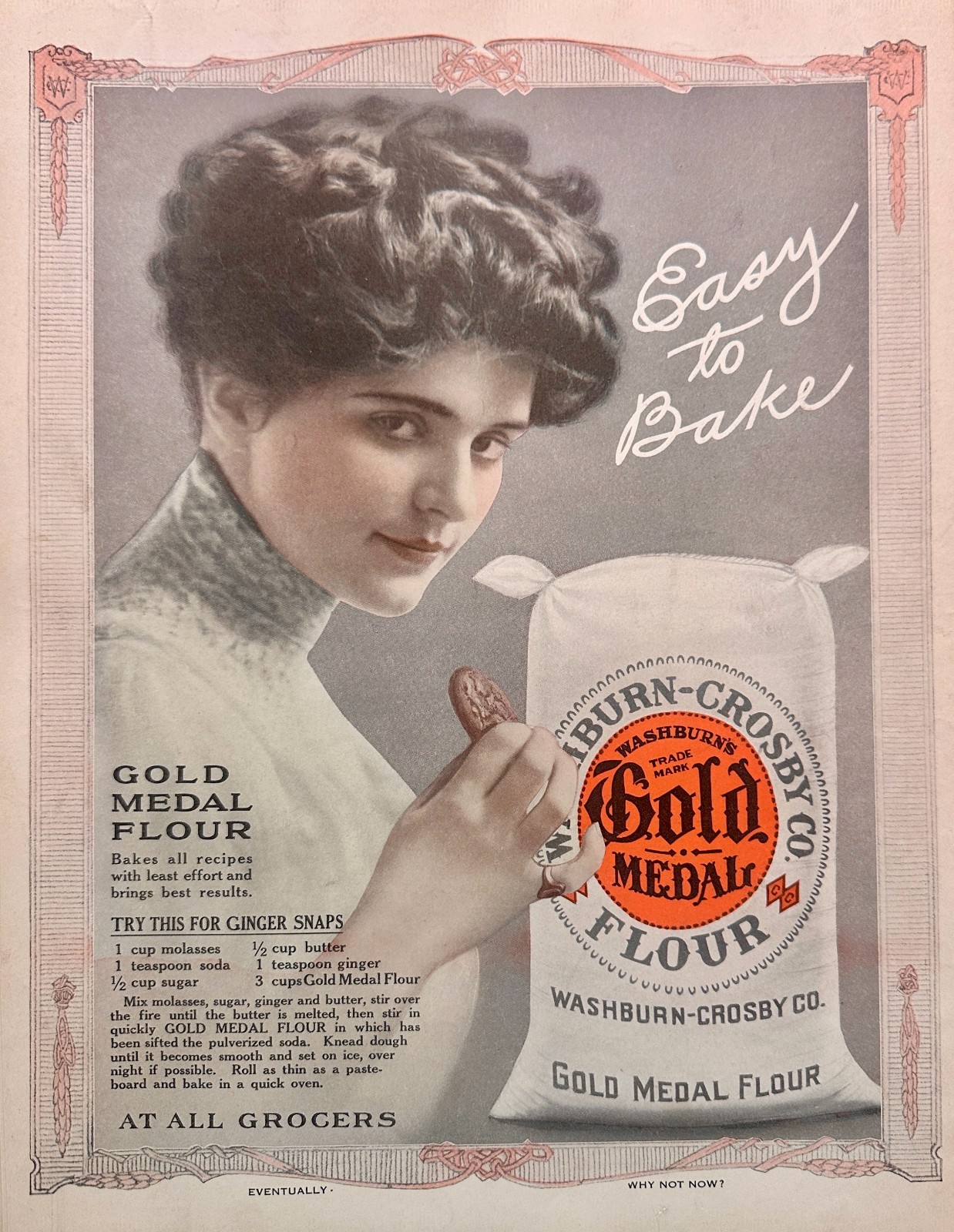 Masterpiece Ad of Yesteryear - 1913 - Gold Medal Flour - Gibson Girl Ad #1755