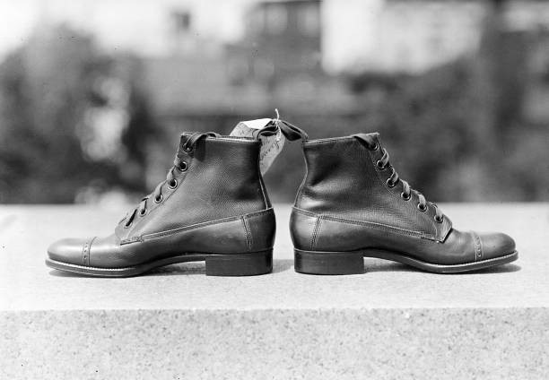 Early 1900s Fashion - Close up of a pair of shoes ca 1909-1914 Old Photo