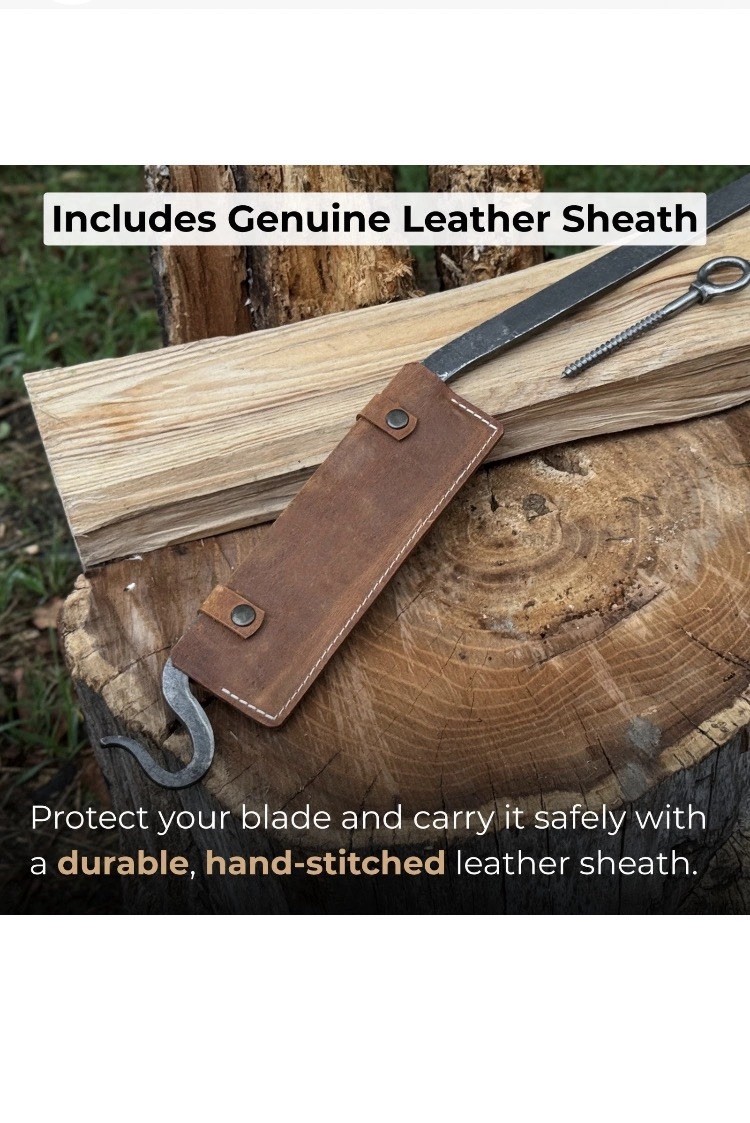 Hand Forged Cloggers Knife Stock Knife For Wood Carving With Leather Sheath