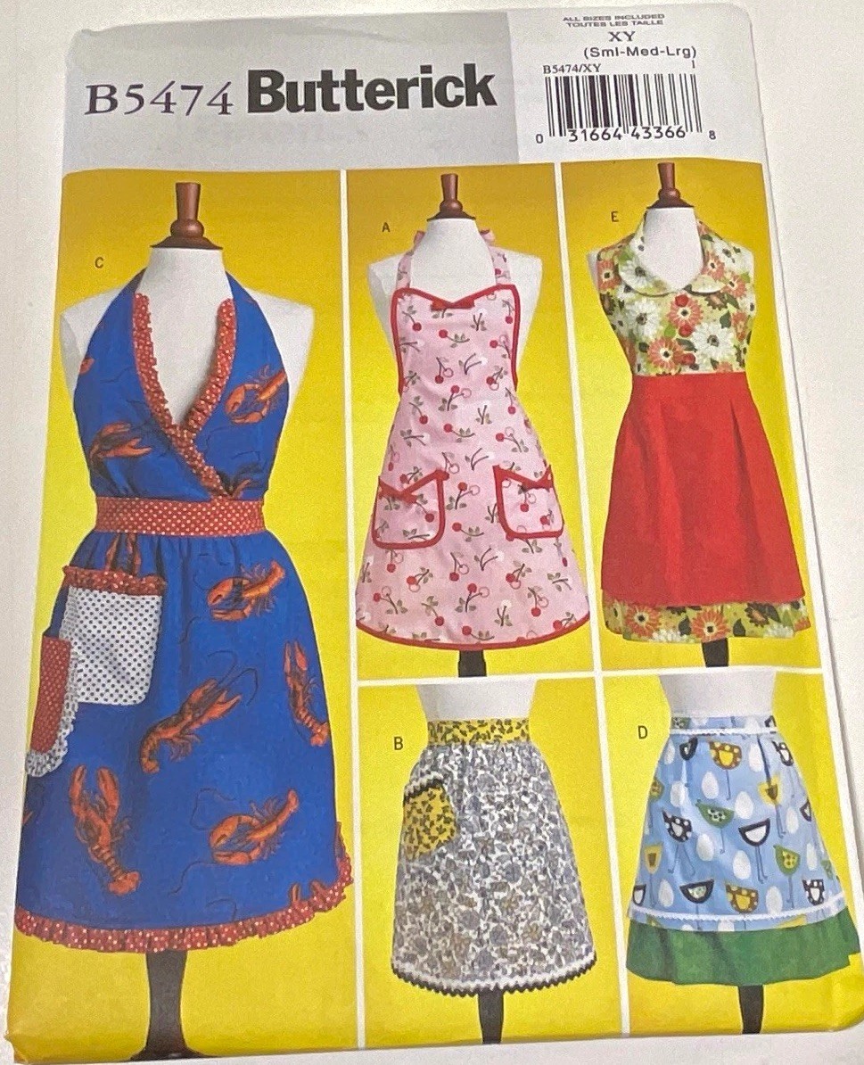 Butterick B5474 Women’s Apron Sewing Pattern for Women / Misses Size S-L Butterick B5474 Women’s Apron Sewing Pattern for Women / Misses Size S-L