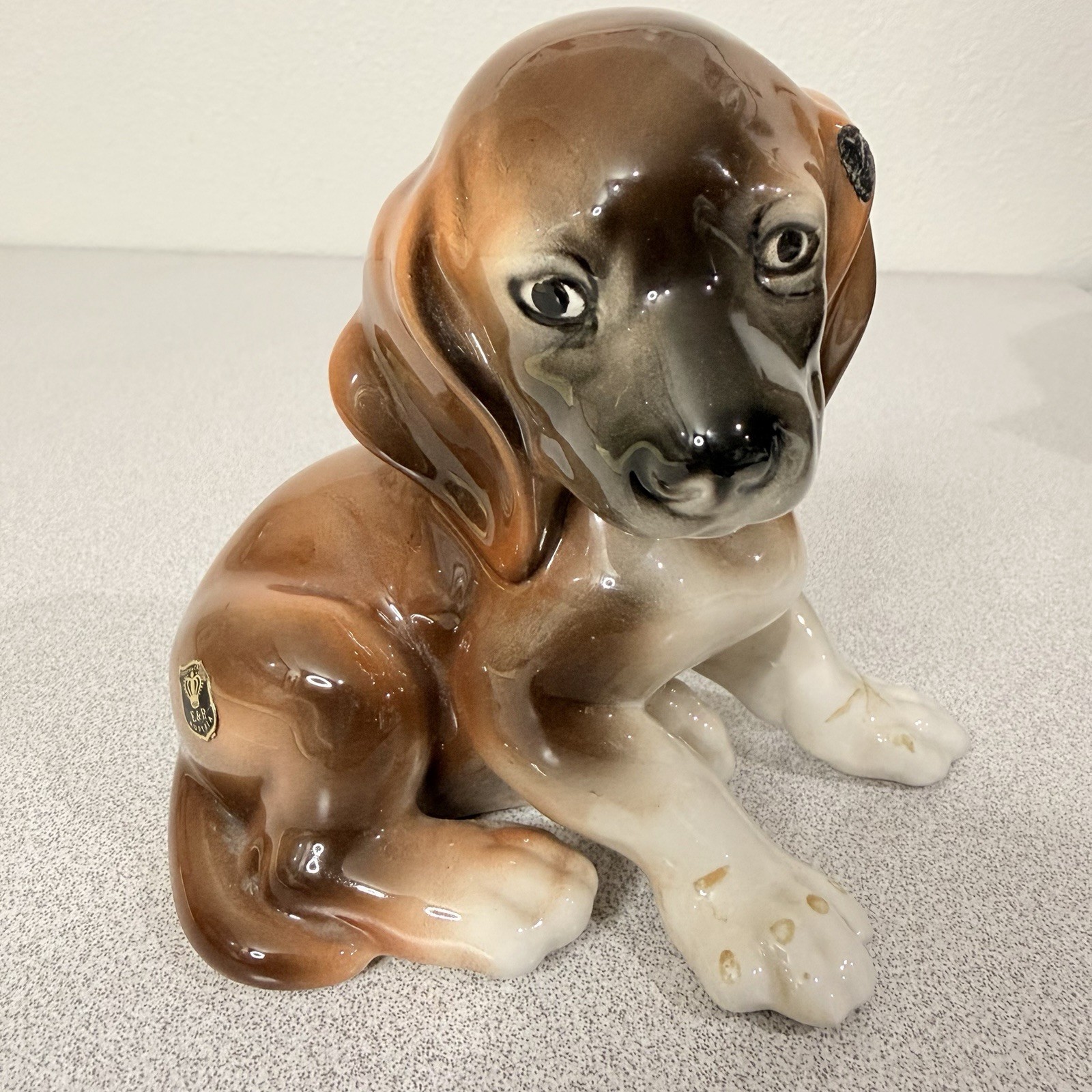 Vtg Keramos Vienna Austria Porcelain Dachshund Puppy Dog 6” 1920s Antique Vtg Keramos Vienna Austria Porcelain Dachshund Puppy Dog 6” 1920s Antique