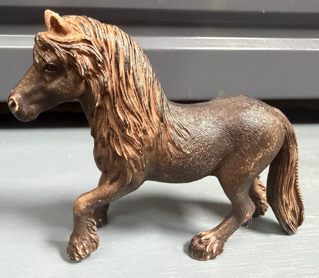 Vintage Schleich Horse Figurine Bronze Effect Brown Collectable Model Rare