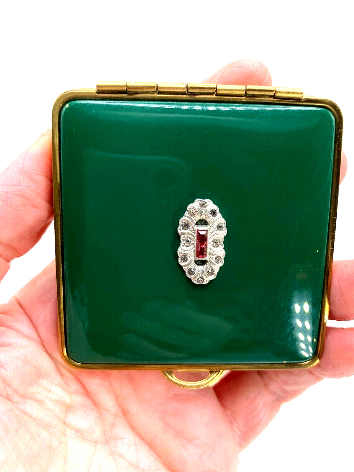 Elegant  VTG compact. FMCO? Lampl? Powder, rouge compartments  Mid-Century.