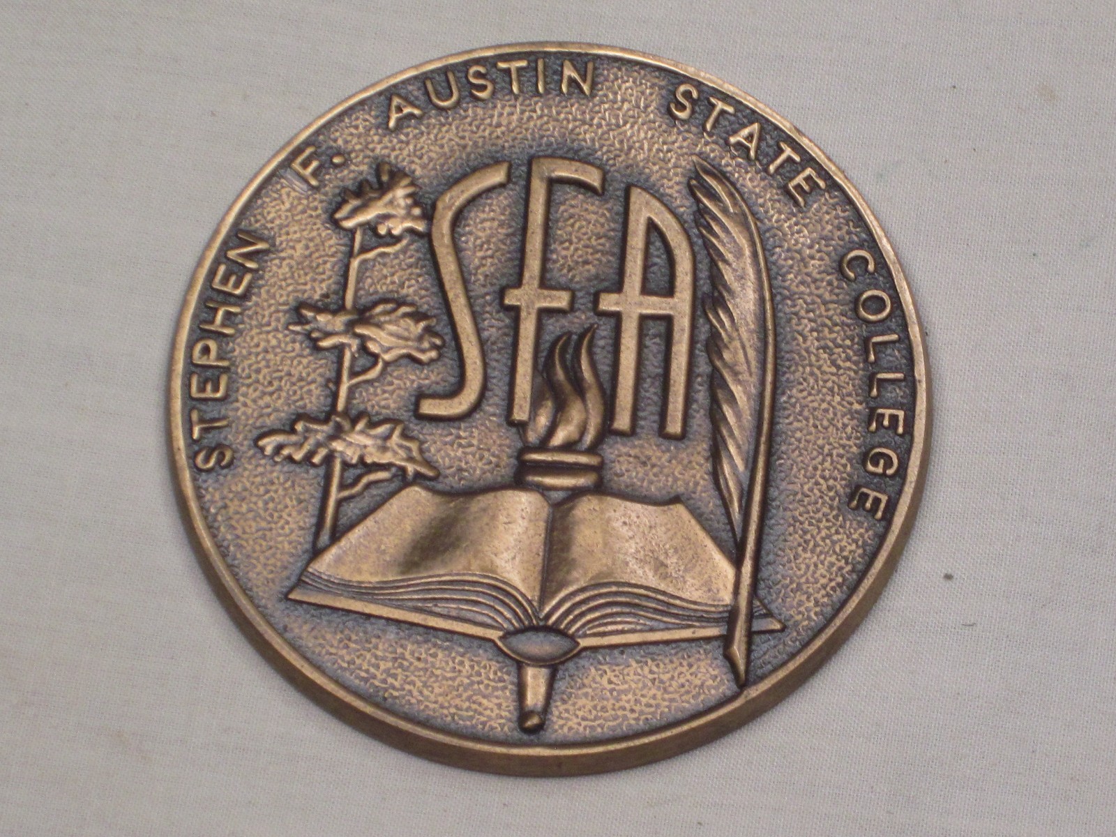vintage STEPHEN F. AUSTIN STATE COLLEGE medal medallion SFA emblem ornament vintage STEPHEN F. AUSTIN STATE COLLEGE medal medallion SFA emblem ornament