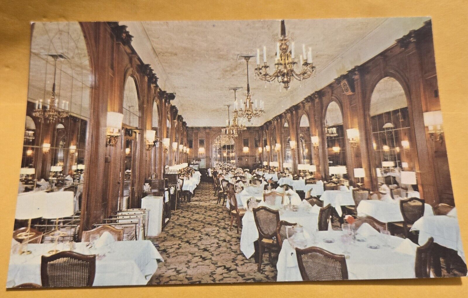 Vintage INTERIOR Versailles Room Pick Mark Twain Hotel St. Louis Postcard J28