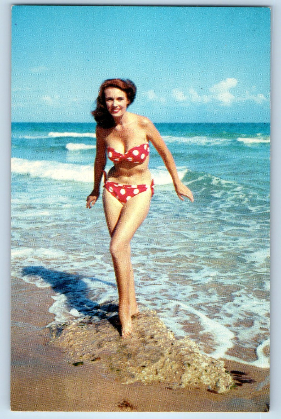 c1960's Beach Bathing Beauty Swimsuit Greetings From Coney Island NY Postcard c1960's Beach Bathing Beauty Swimsuit Greetings From Coney Island NY Postcard