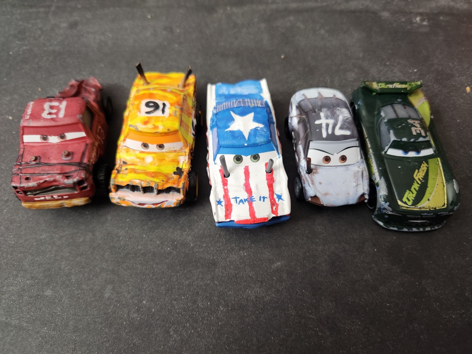 DISNEY PIXAR CARS MATTEL LOT Jimbo Steve Slick Lapage Cigalert Pushover Patty
