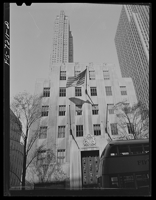 New York NY British Empire Building Rockefeller Center 1942 Flag Building