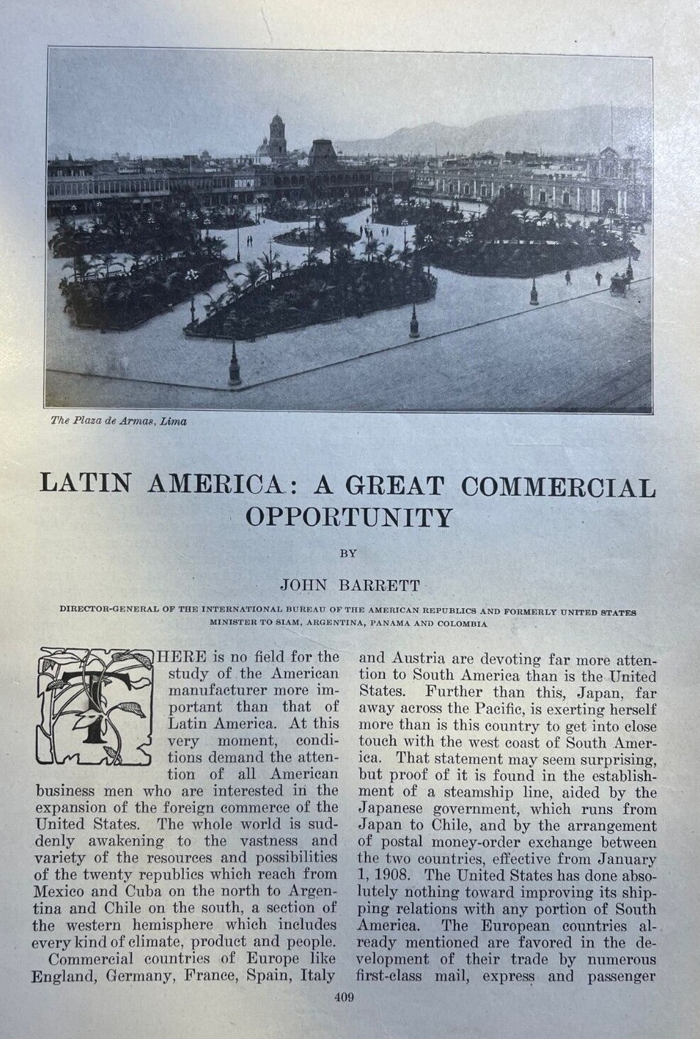 1908 Latin America Lima Peru Montevideo Uruguay Rio De Janeiro Brazil