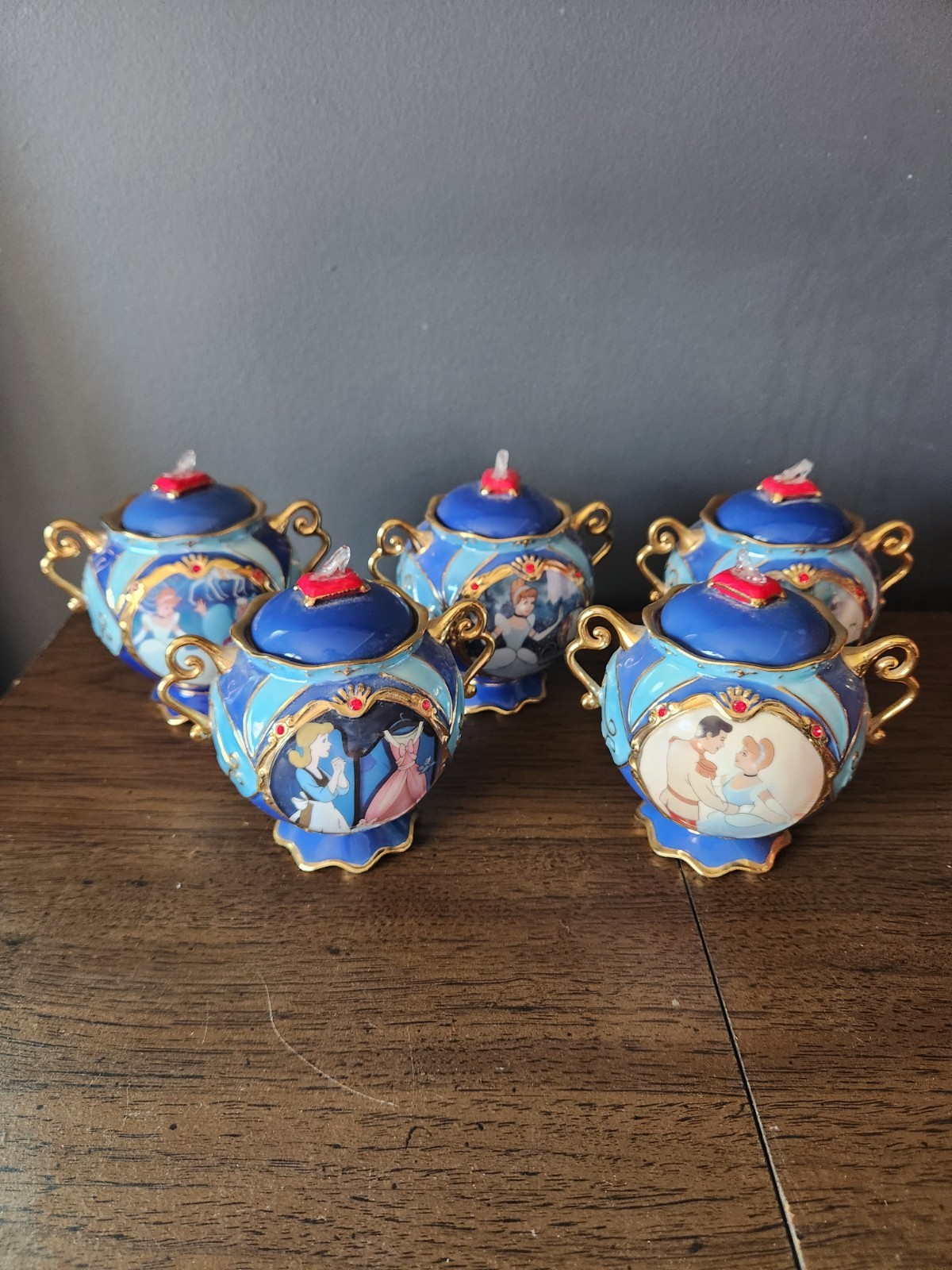 Vintage Disney Cinderella 50th Anniversary Music Box Collection Set of 5 Ardleig