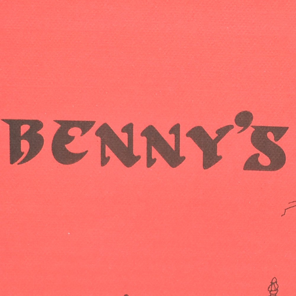 1970s Benny\'s Italian Restaurant Massachusetts Connecticut Rhode Island Placemat