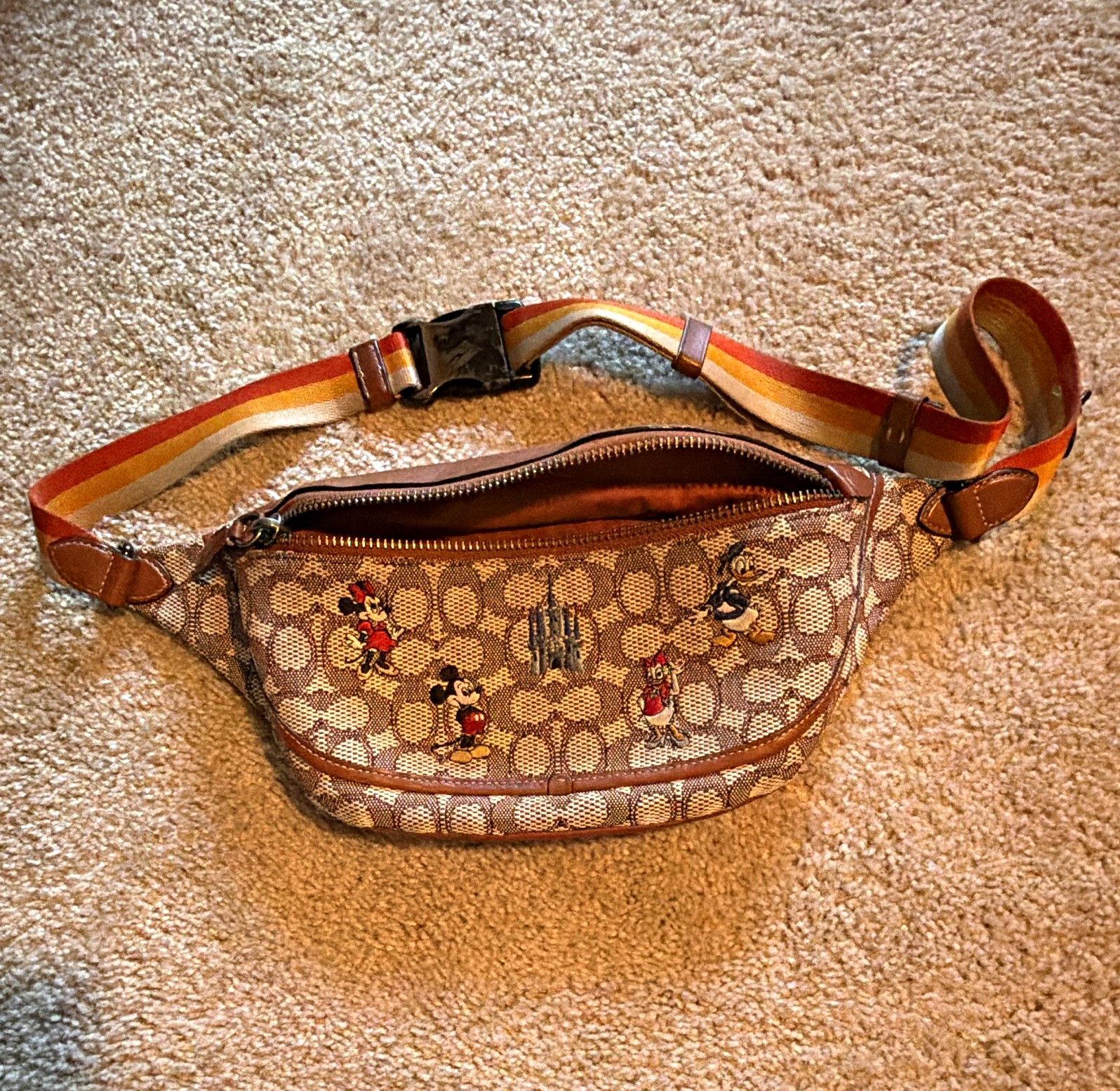 Coach Walt Disney World Mickey & Friends Belt Bag Brown Adjustable Strap