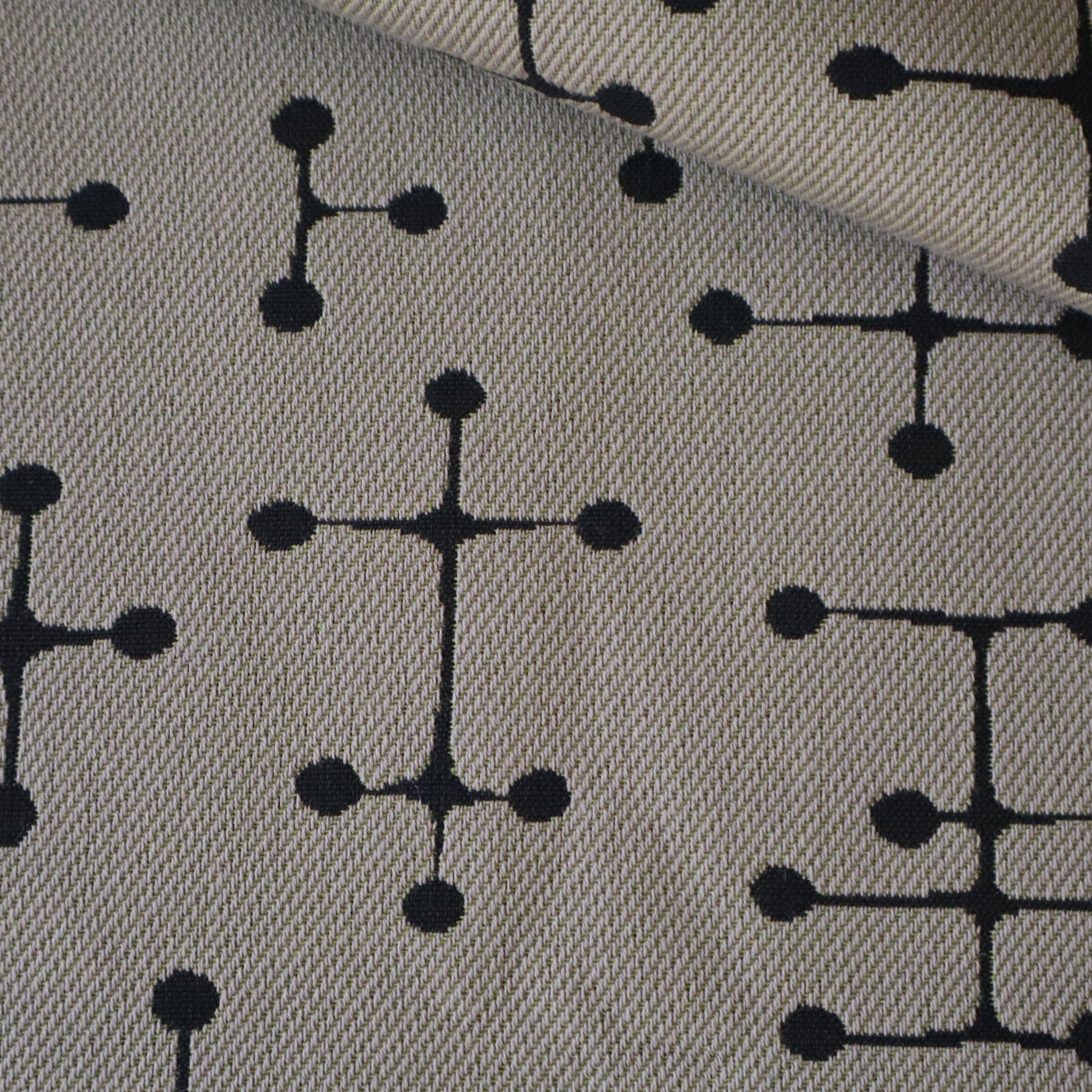 Vtg Eames MCM Maharam Upholstery Fabric Small Dot Pattern 002, Taupe, 3.7 yds