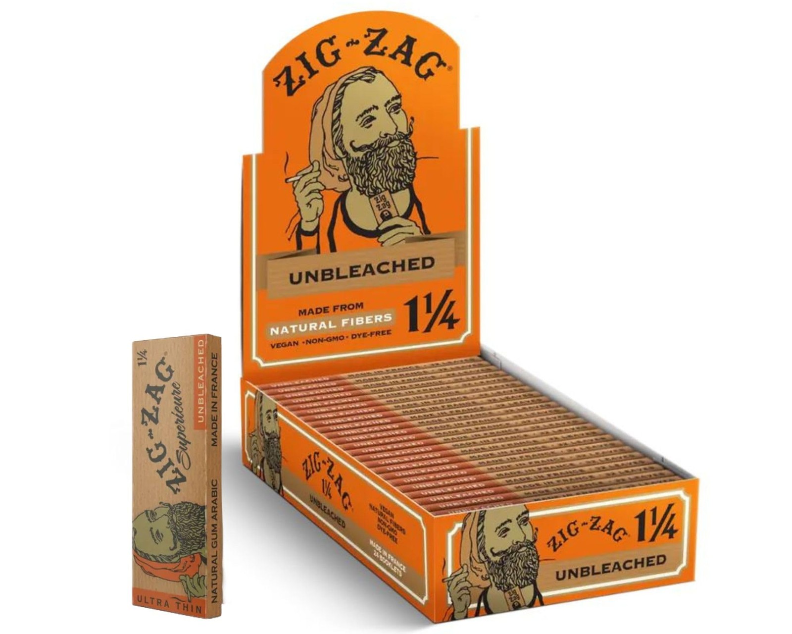 Zig-Zag Rolling Papers Unbleached 1 1/4 (24 Booklets Retailer Box) 78 mm