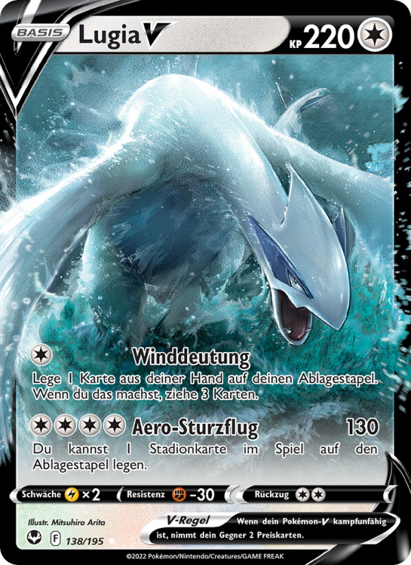 Lugia V Holo Holographic Rare V Silver Stormwinds 138 NM Lugia V Holo Holographic Rare V Silver Stormwinds 138 NM