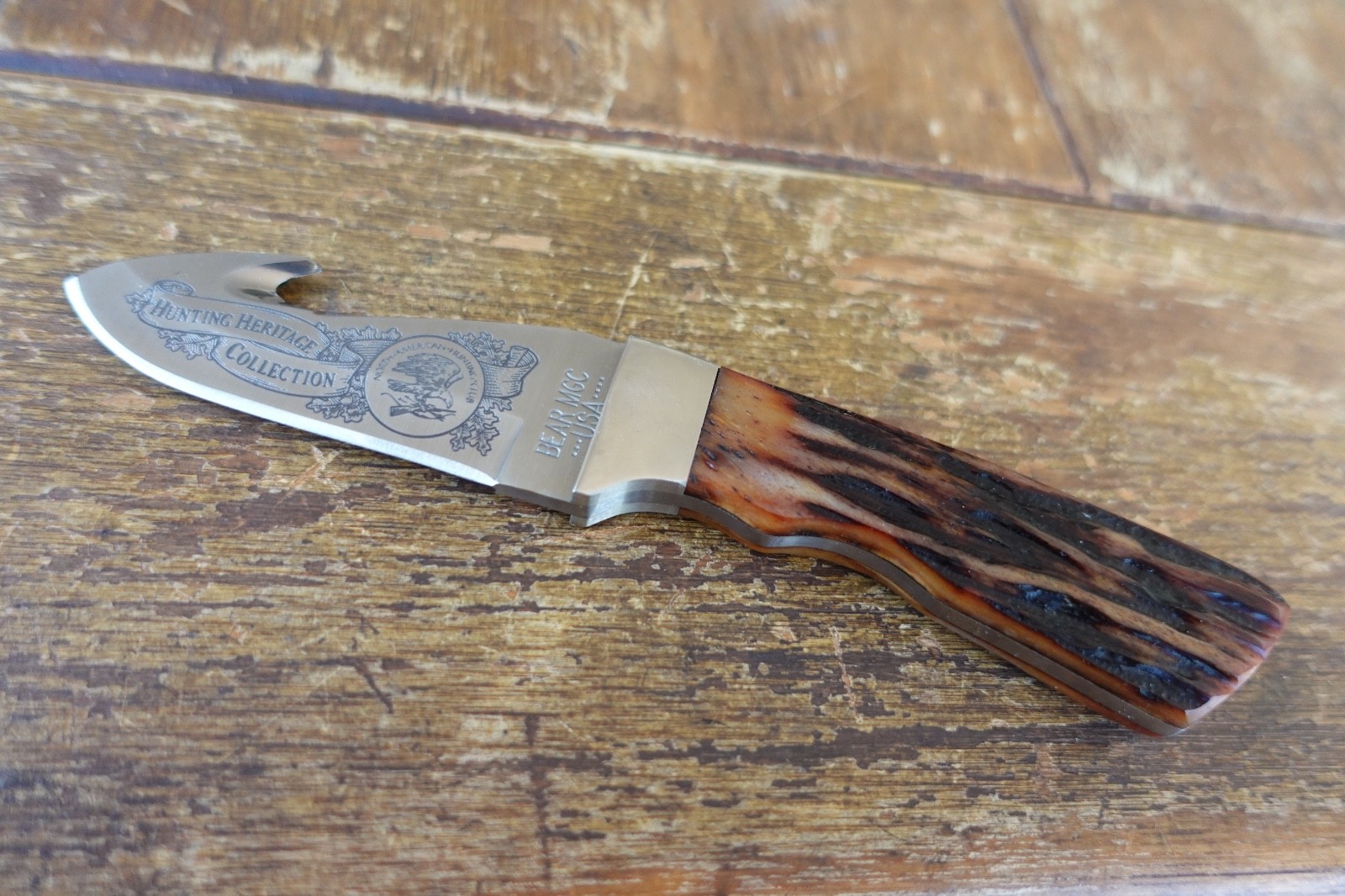 Bear MGC USA Fixed blade knife, unused Bone Stag