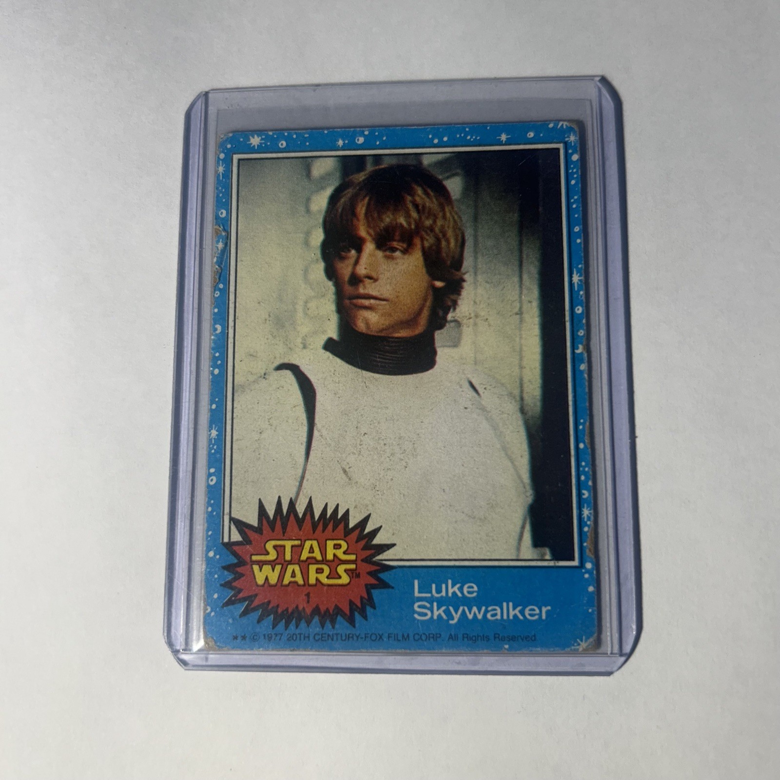 1977 Topps Star Wars #1 Luke Skywalker Blue Series Low Grade Card ICONIC