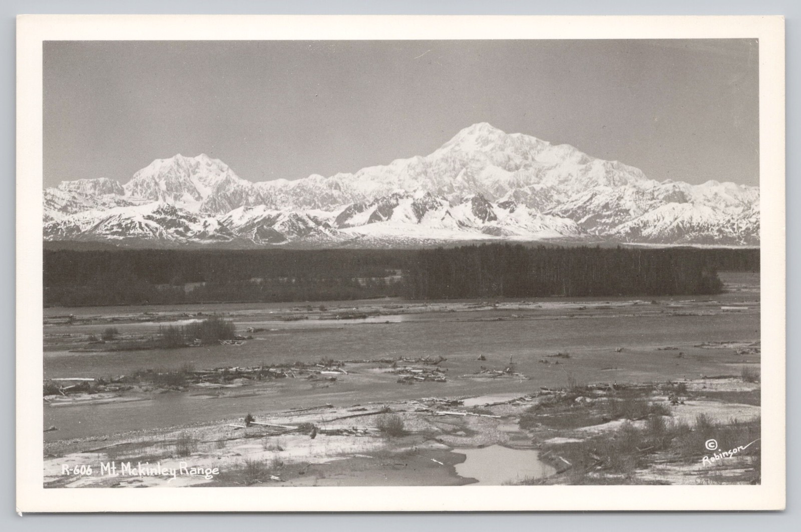 Mt McKinley Range Alaska Real Photo Postcard c.1940 Robinson-606 Unposted Mt McKinley Range Alaska Real Photo Postcard c.1940 Robinson-606 Unposted