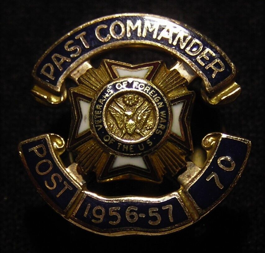 VTG VFW 10K GOLD POST 70 PAST COMMANDER SB PIN - Veterans of Foreign Wars - 2.8G