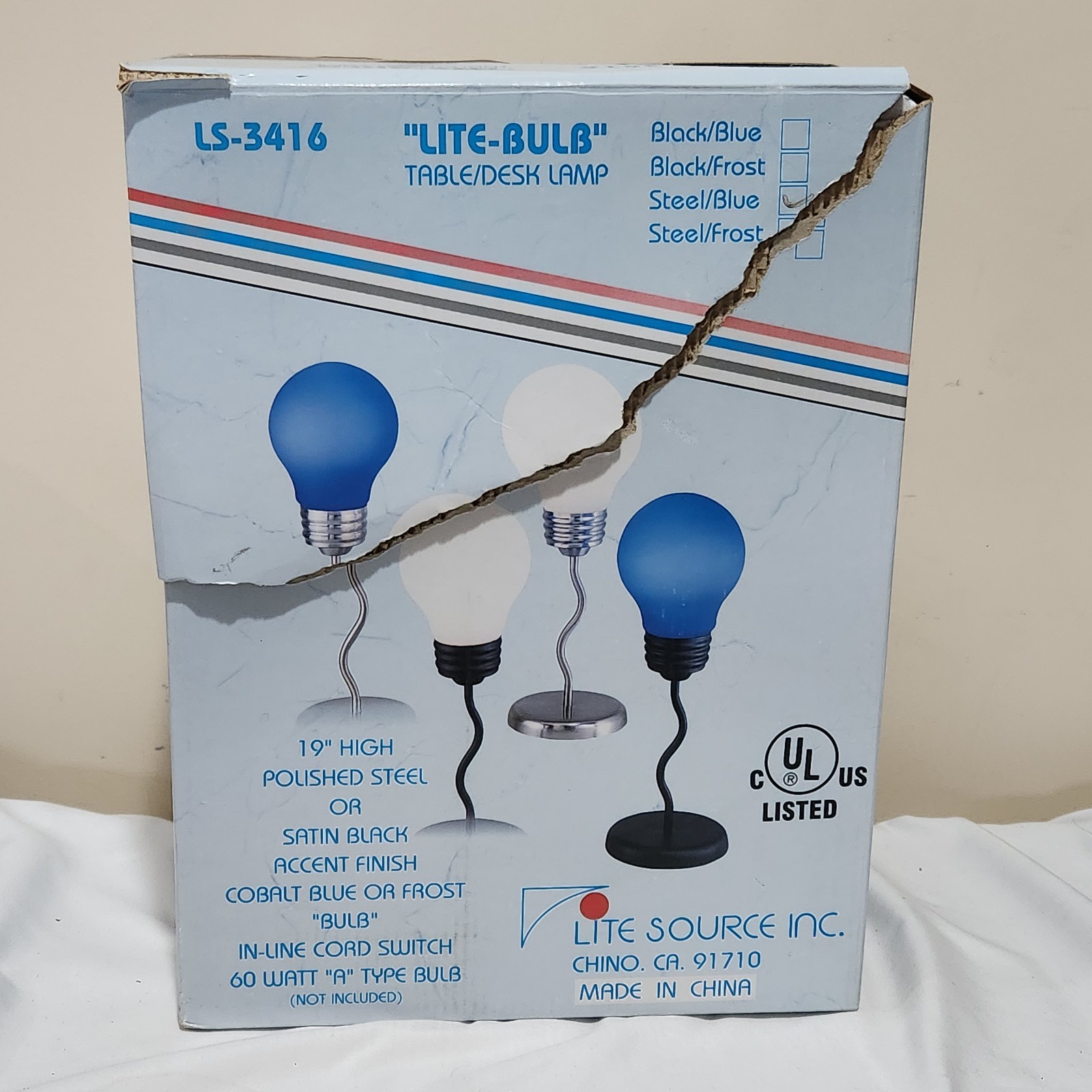 Vintage Lite Source Lite Bulb Desk Lamp Postmodern Pop Art  Squiggle New