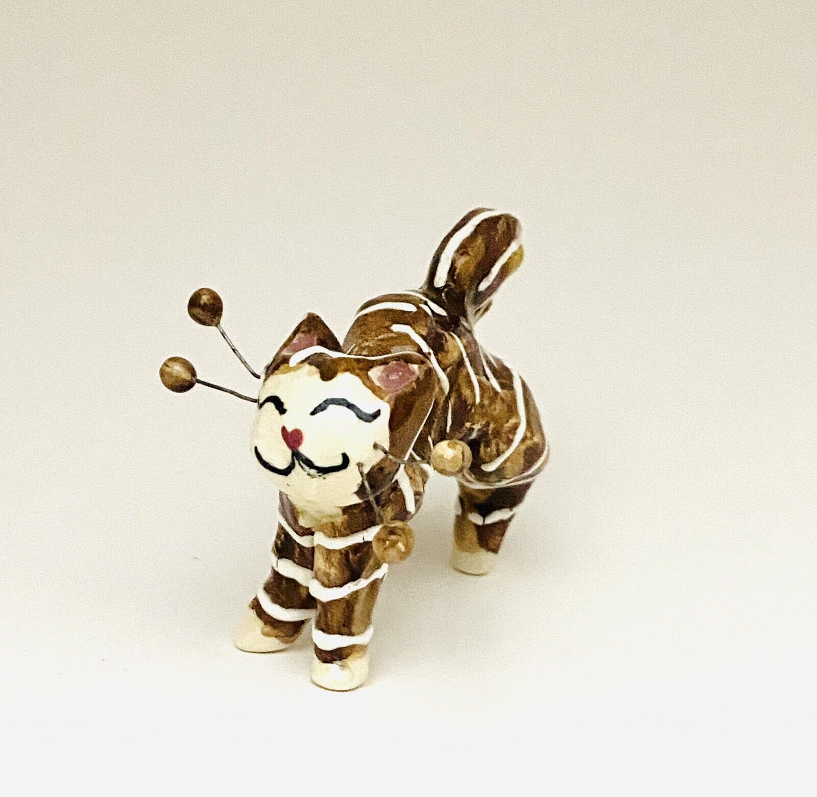 Rare Amy Lacombe Miniature Brown And White Stripes Kitty Cat Estate