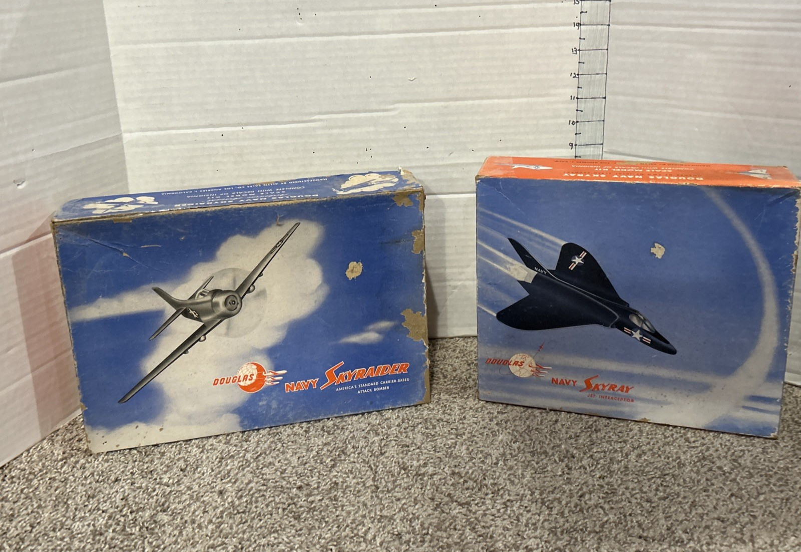 2 VINTAGE [1950S] K&B ALLYN DESK MODELS-- DOUGLAS SKYRAY & SKYRAIDER--READ