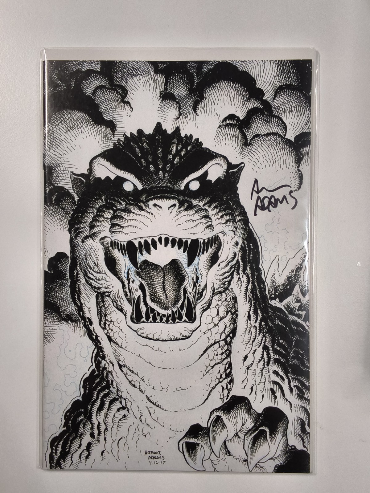 Godzilla's Monsterpiece Theater #1 Arthur Adams NYCC Sketch Ltd 500 Signed w/COA