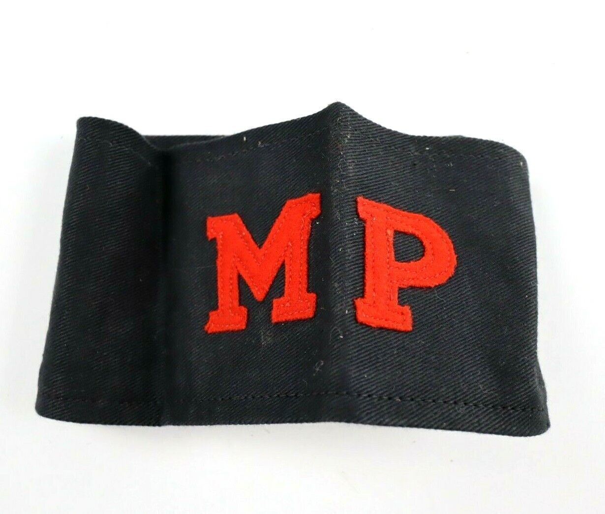 Vintage 1944 Original Military Police MP Red/Black Snap Arm Band (R. Burns LTD)