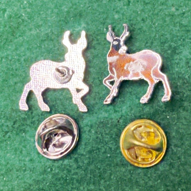 Vintage Antelope Enamel Lapel Pin Wildlife Safari Animal  Prong Horn LOT of 96
