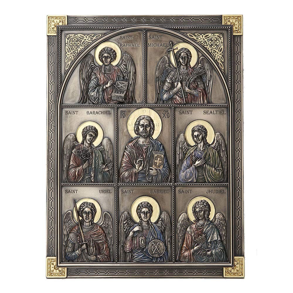 Veronese Design 12.25 Inch Jesus and The Seven Archangels Classic Style Antique
