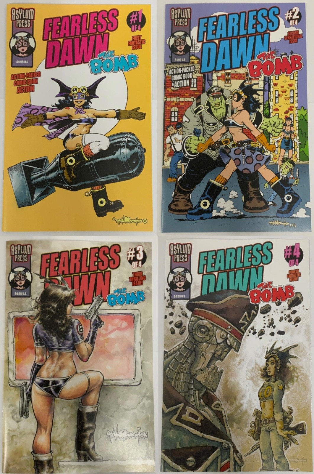 Complete Set of Fearless Dawn The Bomb 1 2 3 4 All Cover A Asylum Press
