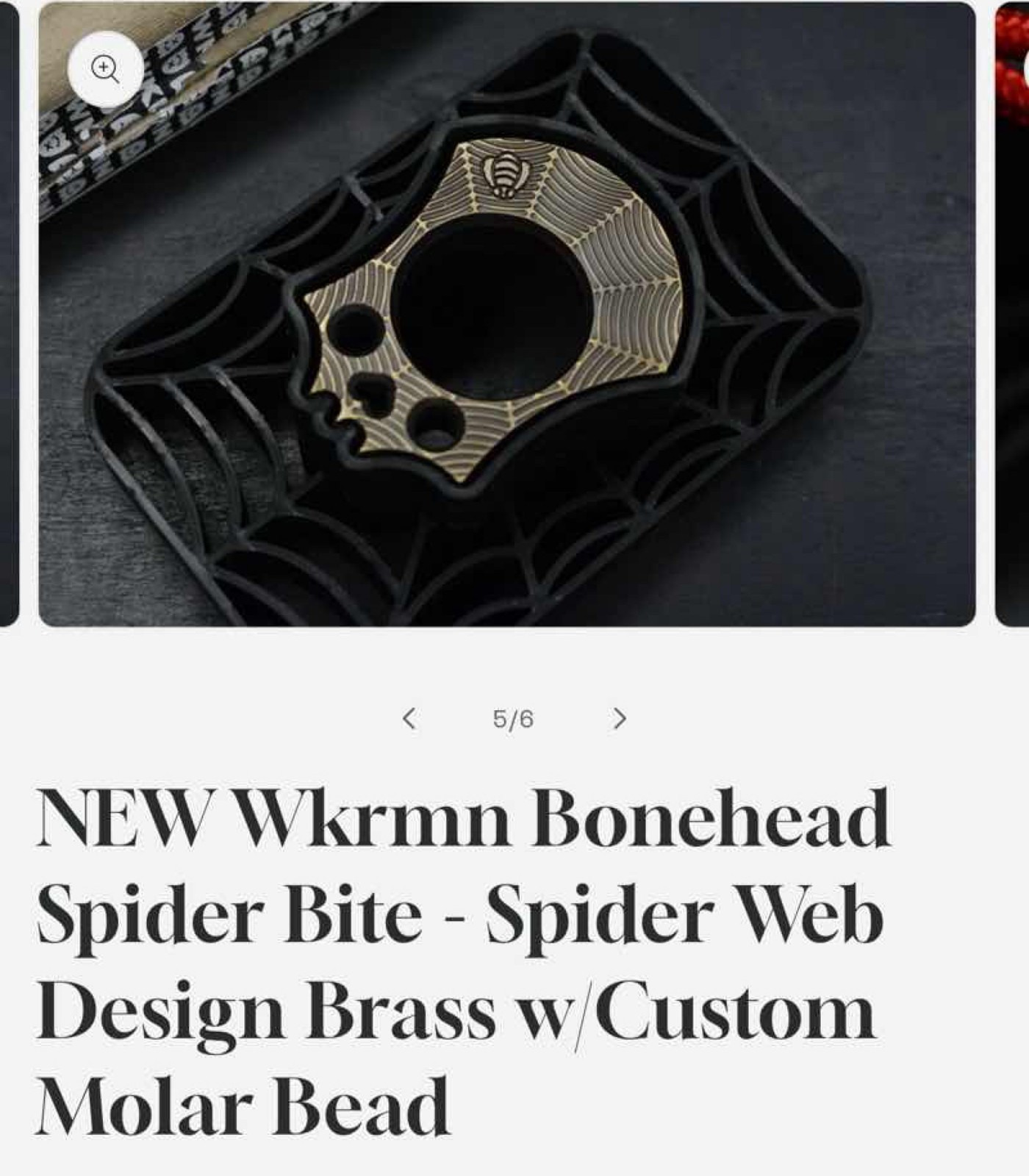 WKRMN Bonehead Spider Bite Brass EDC Paper Weight w/ Custom Molar Bead WKRMN Bonehead Spider Bite Brass EDC Paper Weight w/ Custom Molar Bead
