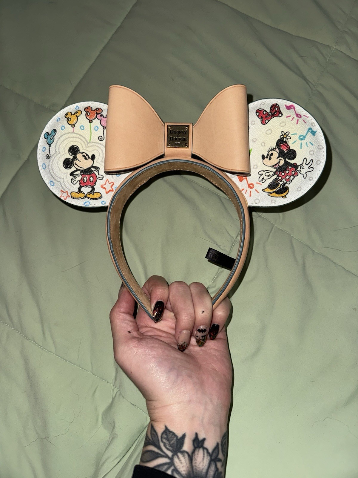 Disney Parks Dooney & Bourke Mickey Minnie Sketch Ear Headband Adult 2024 NEW