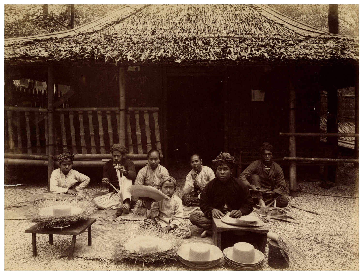 Paris, 1889 Universal Exhibition, Javanese Hat Maker Vintage Paris, 1889 Universal Exhibition, Javanese Hat Maker Vintage