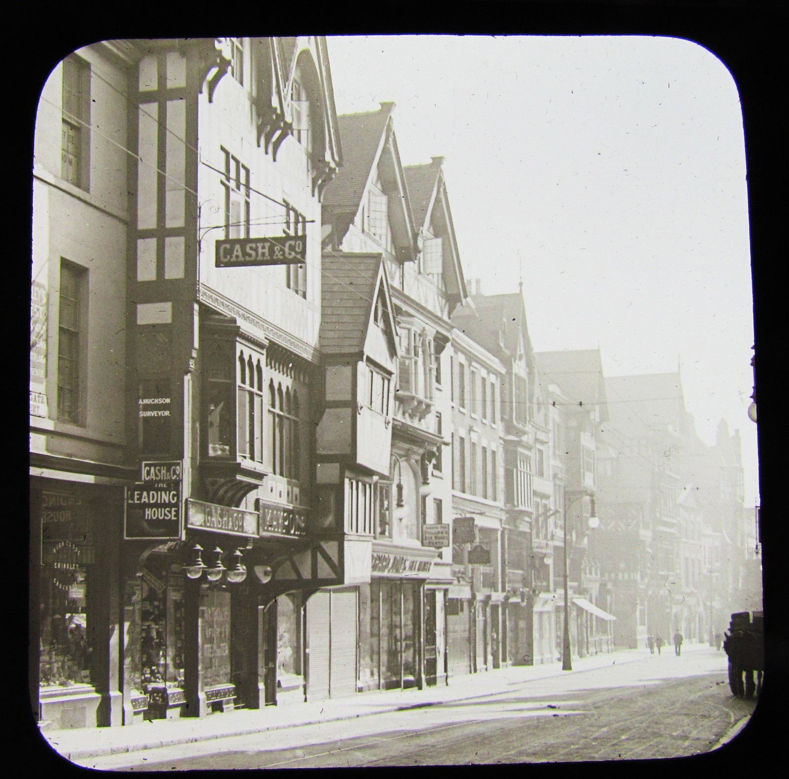 Glass Magic lantern slide EASTGATE STREET CHESTER C1890 VICTORIAN ENGLAND 